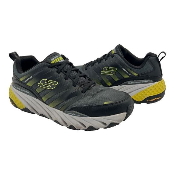 Skechers Glide-Step Trail Sneaker - Men's 8.5 Black Grey Memory Foam - Picture 2 of 11